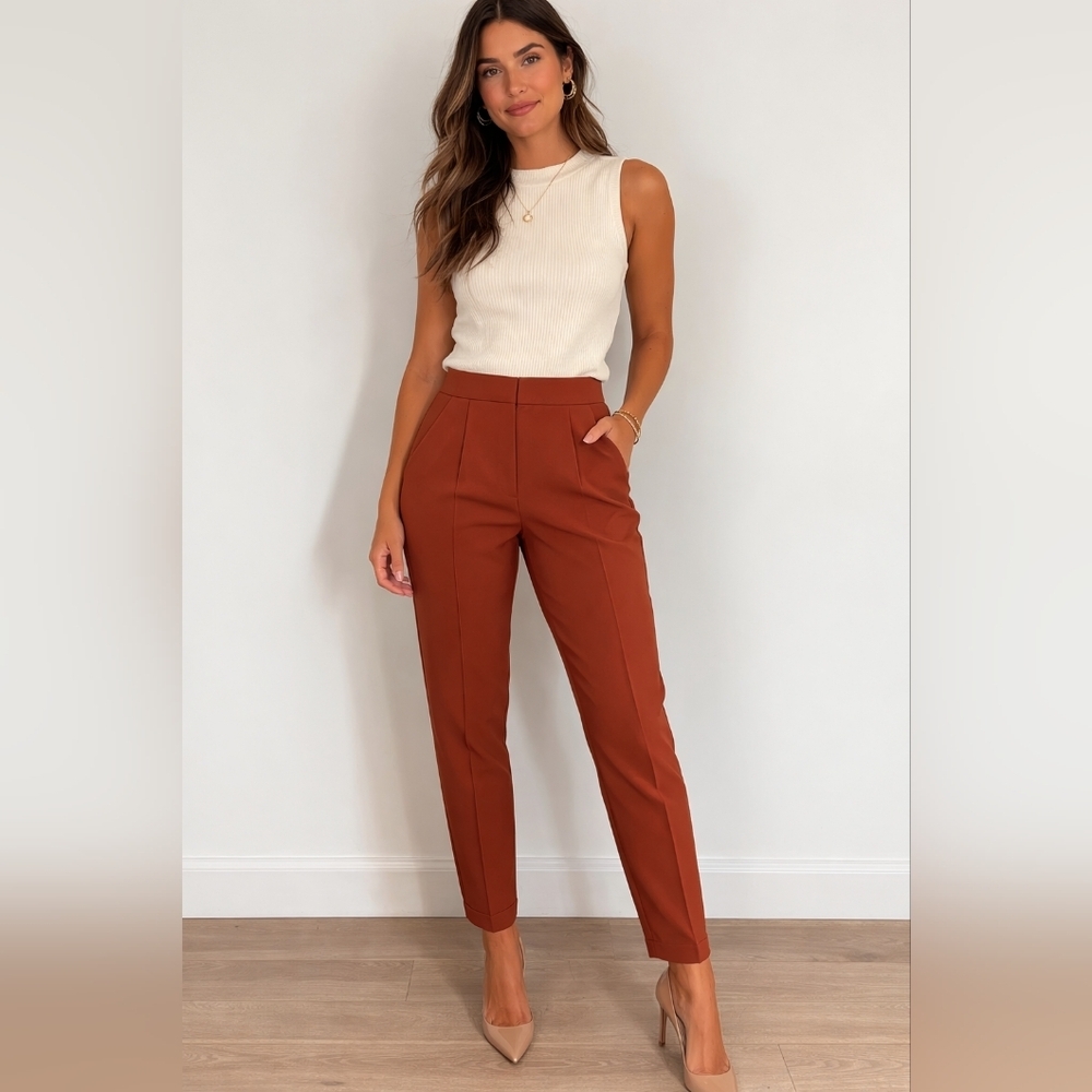 ASOS Rust Brown Cigarette Trousers – Size US 6